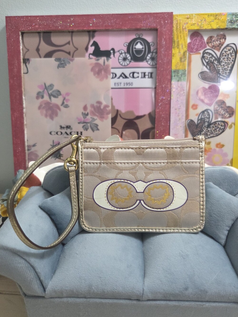 Coach Poppy Signature Mini Skinny ID Case Wristlet, NWT - Picture 2 of 10